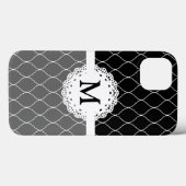 Monogram - Stijlvol zwart-wit kantpatroon Case-Mate iPhone Case (Achterkant (horizontaal))