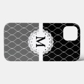 Monogram - Stijlvol zwart-wit laderpatroon Case-Mate iPhone Case (Achterkant (horizontaal))