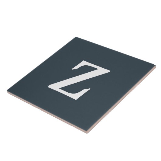 Monogram Stijlvolle kleur op houtbasis Tegeltje (Zijkant)