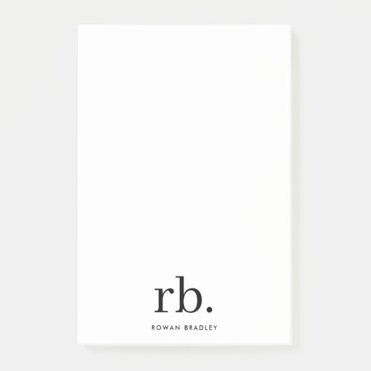 Monogram Stijlvolle Modern Minimalistische Rendy Post-it® Notes (Voorkant)