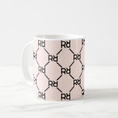 Monogram Stijlvolle Modern Schattigee Blush Roze K Koffiemok (Voorkant links)