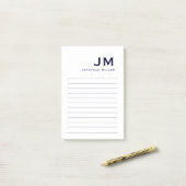 Monogram stijlvolle, moderne, minimalistische uitg post-it® notes (Op bureau)