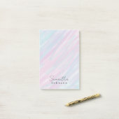 Monogram Stijlvolle Pastel Regenboog Post-it® Notes (Op bureau)