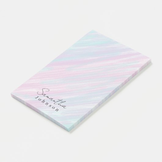 Monogram Stijlvolle Pastel Regenboog Post-it® Notes (Schuin)