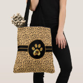 Monogram & Stijlvolle Tijgerprint & Poot Tote Bag (Dichtbij)