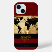 Monogram stijlvolle wereldkaart Case-Mate iPhone case (Achterkant)
