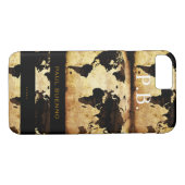 monogram stijlvolle wereldkaart Case-Mate iPhone case (Achterkant (Horizontaal))