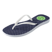 Monogram Stippen van de marine en de Groene Tiny Teenslippers (Schuin)