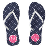 Monogram Stippen van de marine en de roze tiny Teenslippers (Voetbed)