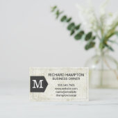 Monogram | Stitulair verrijkt leder Visitekaartje (Staand voorkant)