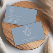 Monogram Stofblauw Antieke Initiaal Met Wapenschil