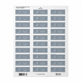 Monogram Stofblauw Trouw Retouradres Label (Full Sheet)