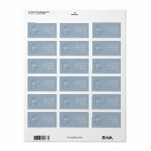 Monogram Stofblauw Trouw Retouradreslabel Etiket (Full Sheet)