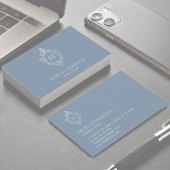 Monogram Stoffig Blauw kuif Elegant Initiaal Visitekaartje