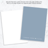 Monogram stoffige blauwe achtergrond voor Vellum O Kaart