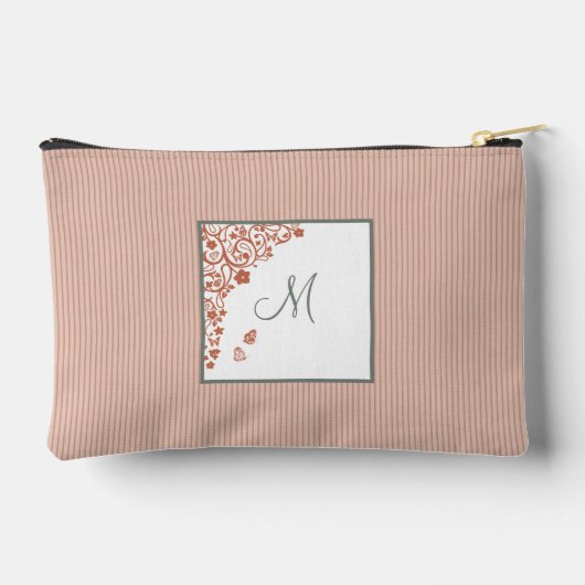 Monogram stofpervlape Stripe Terracotta Butterfly Etui (Achterkant)