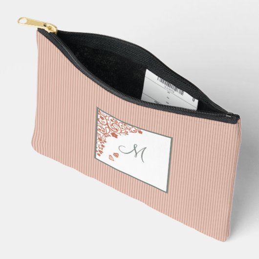 Monogram stofpervlape Stripe Terracotta Butterfly Etui (Open)