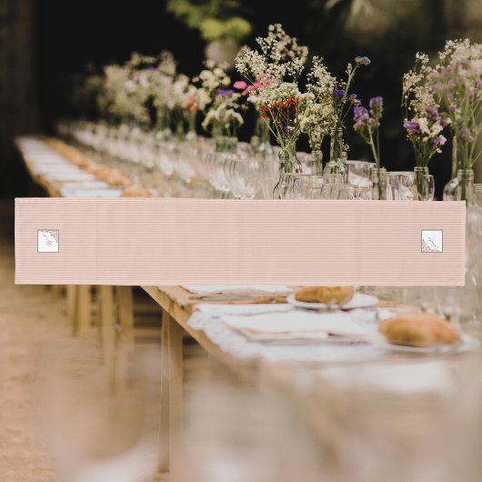 Monogram stofpervlape Stripe Terracotta Butterfly Medium Tafelloper