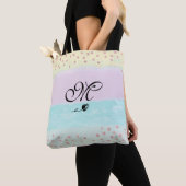 *~* Monogram Stombuisje Gold Glitter Pastel Tote Bag (Dichtbij)