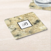 Monogram Stone look Drink Coasters Kartonnen Onderzetters (Schuin)
