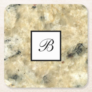 Monogram Stone look Drink Coasters Kartonnen Onderzetters