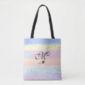 *~* Monogram Stoodle Tulp Pastel Gold Glitter Tote Bag (Voorkant)