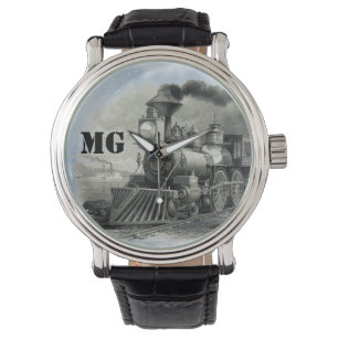 Monogram  stoommachinetrein horloge