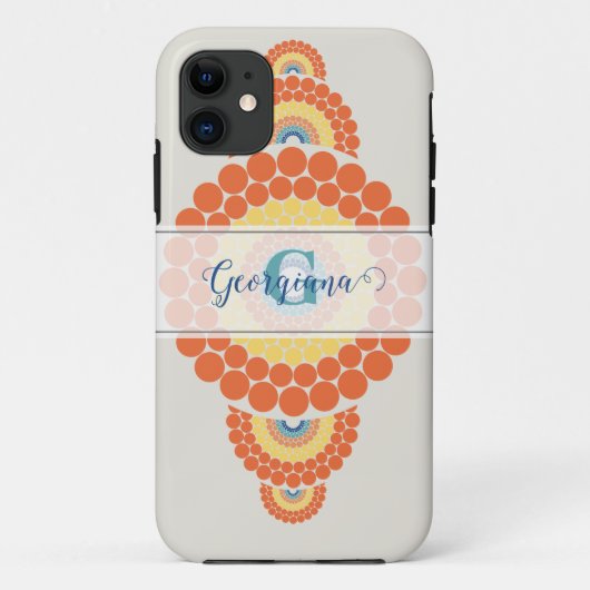 Monogram Stralende Egeïsche Zomer Siermandala Case-Mate iPhone Case (Achterkant)