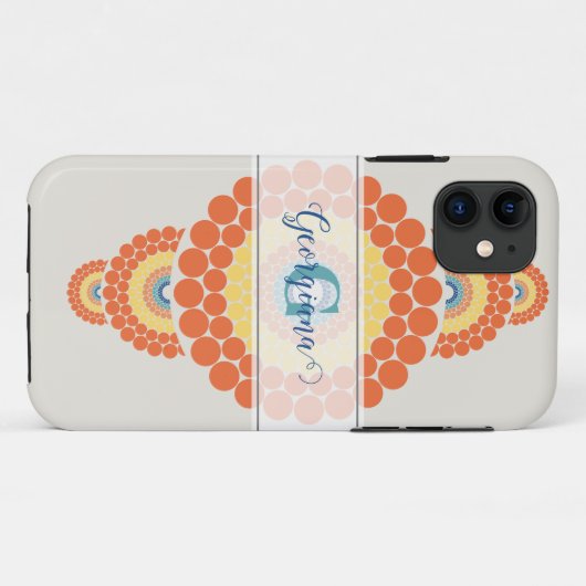 Monogram Stralende Egeïsche Zomer Siermandala Case-Mate iPhone Case (Achterkant (horizontaal))