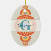 Monogram Stralende Egeïsche Zomer Siermandala Keramisch Ornament (Voorkant)