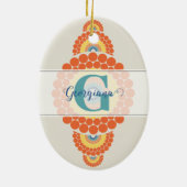 Monogram Stralende Egeïsche Zomer Siermandala Keramisch Ornament (Achterkant)