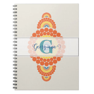 Monogram Stralende Egeïsche Zomer Siermandala Notitieboek