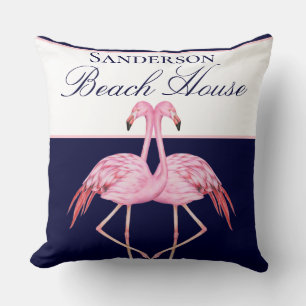 Monogram strand House Blauwgroen Flamingos marvy b Kussen