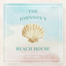 Monogram Strand Thema Glas Onderzetter