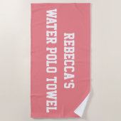 Monogram strand Water Polo Swim Team Roze handdoek (Voorkant)