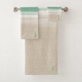 Monogram Strand Waterverf Ocean Modern Sand Bad Handdoek (Insitu)