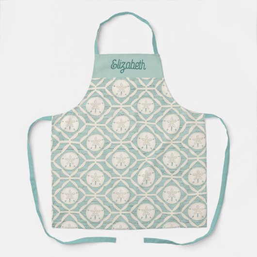 Monogram Strand Zand Dollar Patroon Bakken Schort (Voorkant)