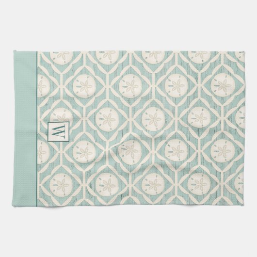 Monogram Strand Zand Dollar Patroon Bakken Theedoek (Horizontaal)