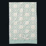 Monogram Strand Zand Dollar Patroon Bakken Theedoek<br><div class="desc">Een  zanddollarpatroon siert deze keukenhanddoek. Personaliseer het met uw monogram initiaal. Ontworpen voor u door Blackberry Boulevard.</div>