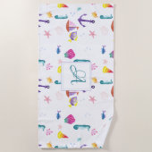 Monogram strandhut kinderbadkamer oceaanleven zee strandlaken (Voorkant)