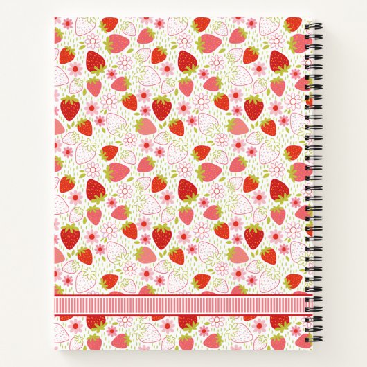 Monogram Strawberry Fruit Pattern Notitieboek (Achterkant)