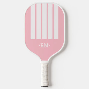 Monogram Streep Vet Moderne Meisjesachtige Roze Pickleball Paddle