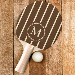 Monogram Strepen Diep Bosbruin Kleur Tafeltennisbatje