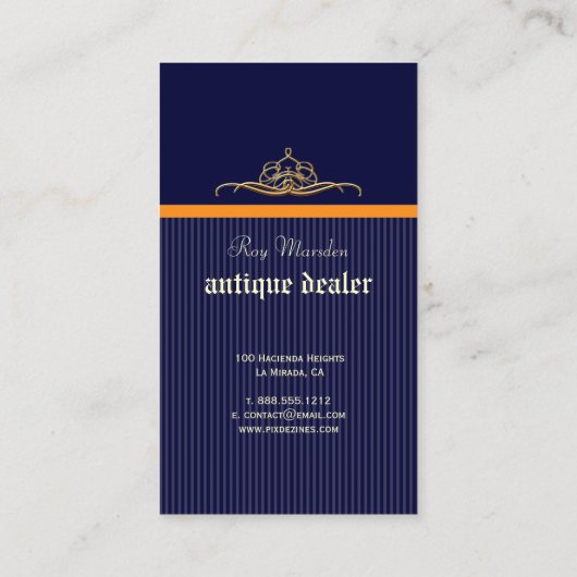 Monogram+strepen/doe-het-zelf-achtergrond Visitekaartje (Achterkant)