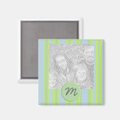 Monogram Strepen Foto lijst Magneet (Voorkant / Achterkant)