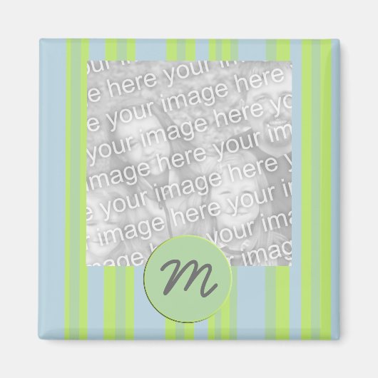Monogram Strepen Foto lijst Magneet (Voorkant)