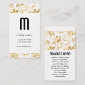 Monogram | Strepen | Gouden bloemmotief Visitekaartje (Voorkant / Achterkant)