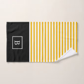 Monogram Stripe Handdoekset - Mosterd/wit Bad Handdoek (Handdoek)