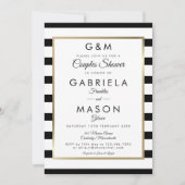 Monogram Stripe Wedding Couples Kaart (Voorkant)