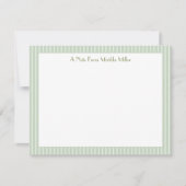 Monogram Striped Pastel Green Note Card  Notitiekaartje (Voorkant)